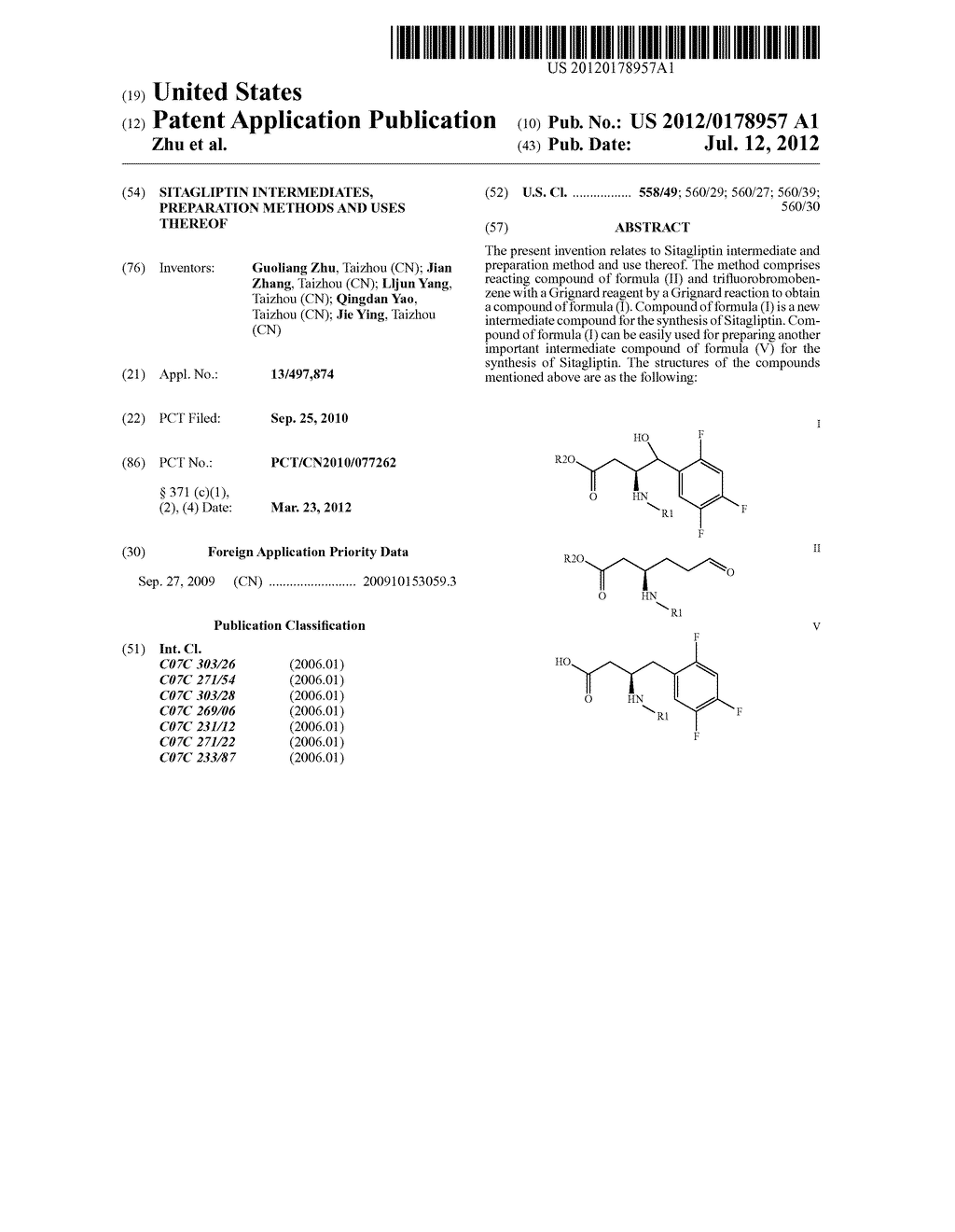 SITAGLIPTIN INTERMEDIATES, PREPARATION METHODS AND USES THEREOF - diagram, schematic, and image 01