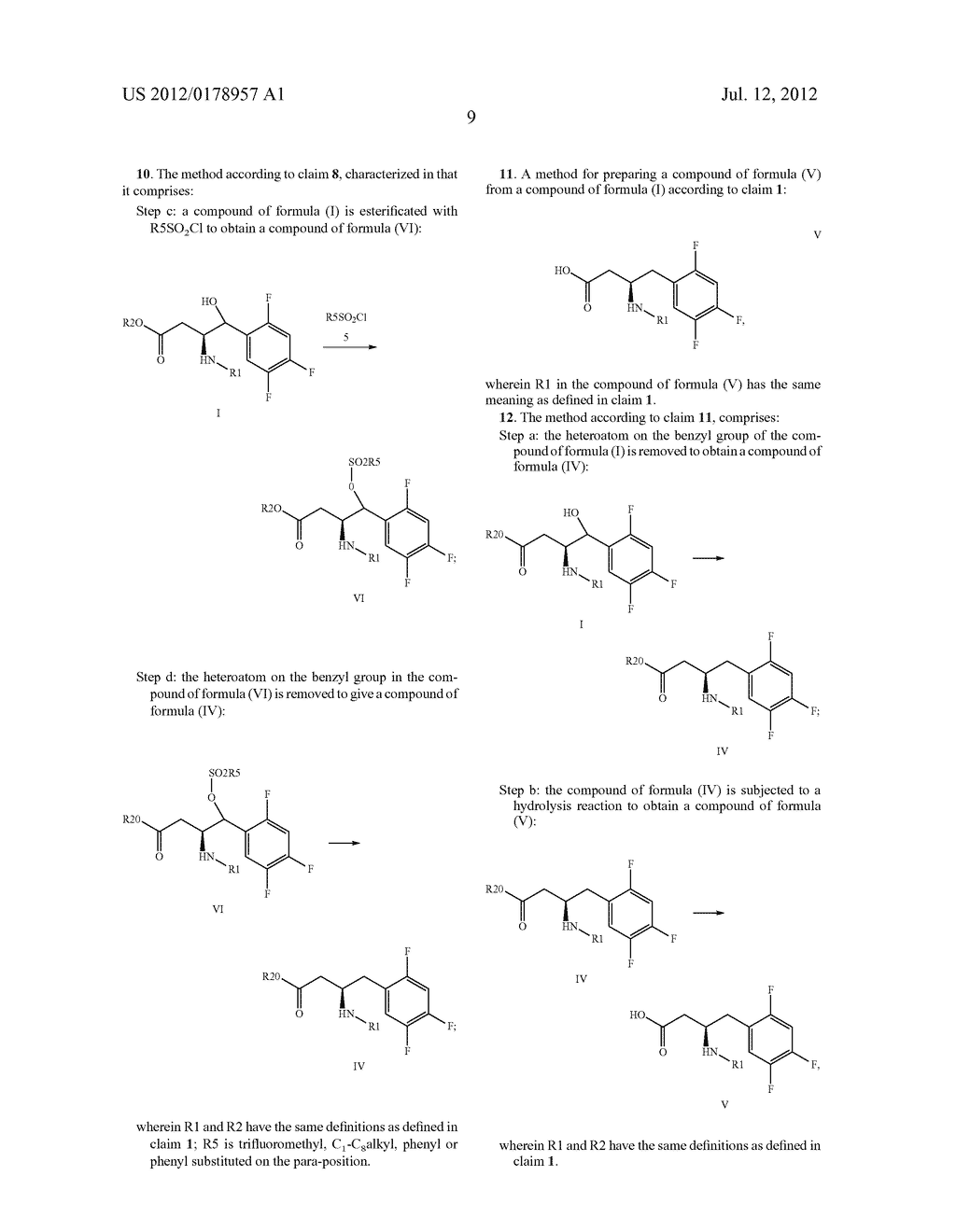 SITAGLIPTIN INTERMEDIATES, PREPARATION METHODS AND USES THEREOF - diagram, schematic, and image 10