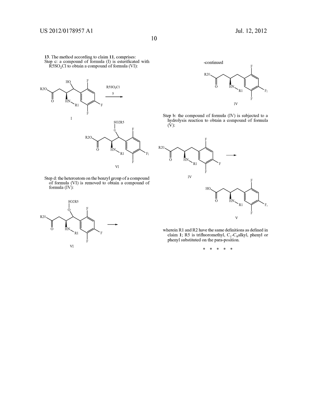 SITAGLIPTIN INTERMEDIATES, PREPARATION METHODS AND USES THEREOF - diagram, schematic, and image 11