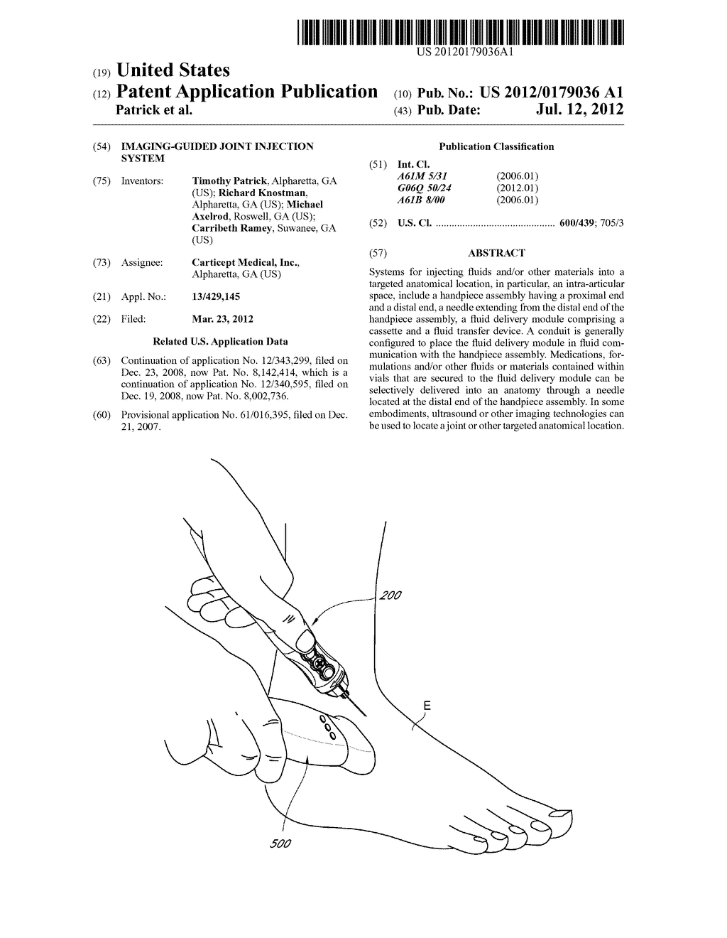 IMAGING-GUIDED JOINT INJECTION SYSTEM - diagram, schematic, and image 01