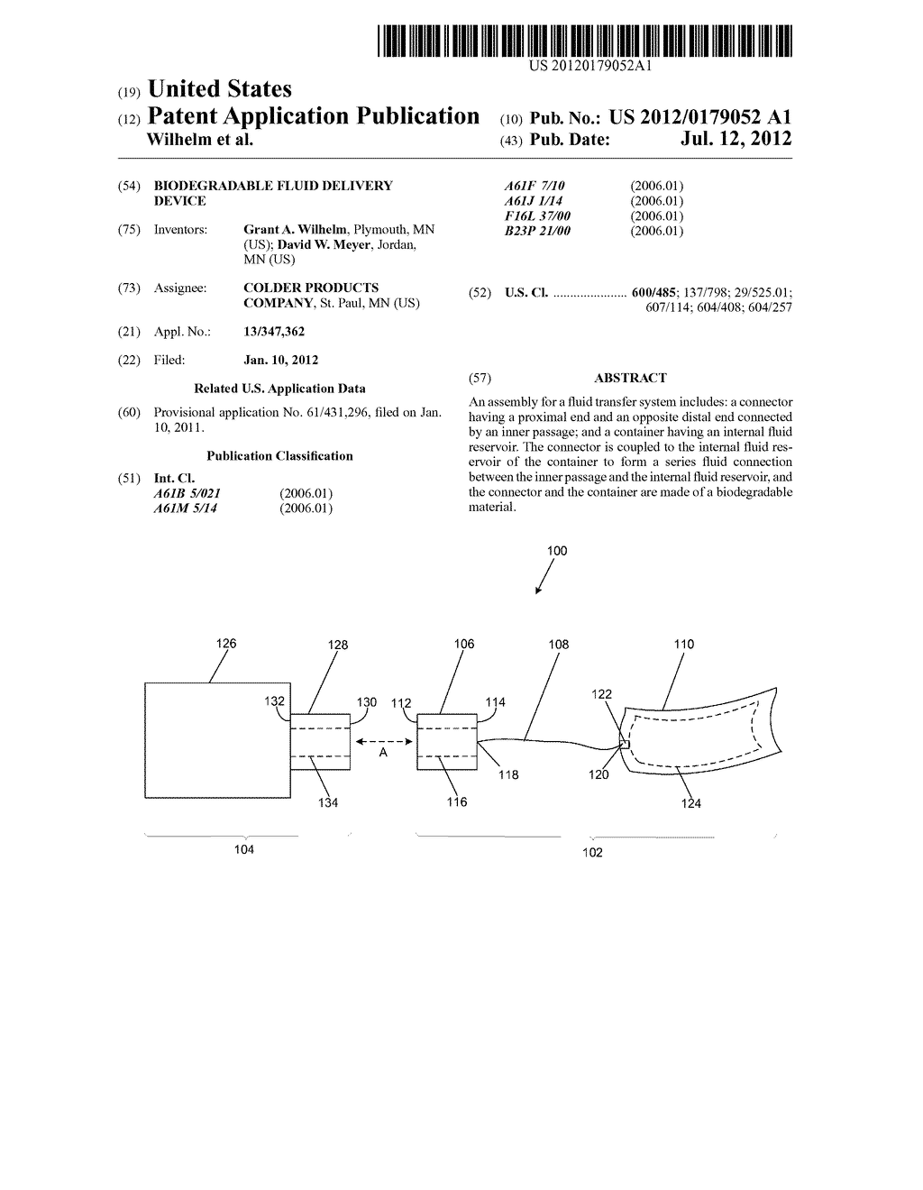 Biodegradable Fluid Delivery Device - diagram, schematic, and image 01