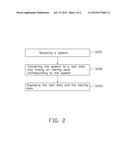 SPEECH TO TEXT CONVERTING DEVICE AND METHOD diagram and image