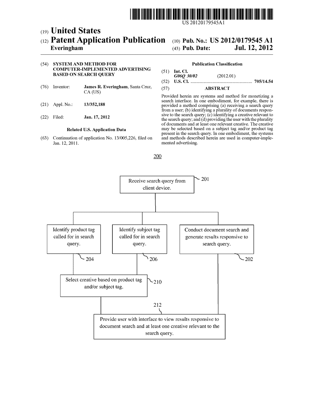 System and Method for Computer-Implemented Advertising Based on Search     Query - diagram, schematic, and image 01