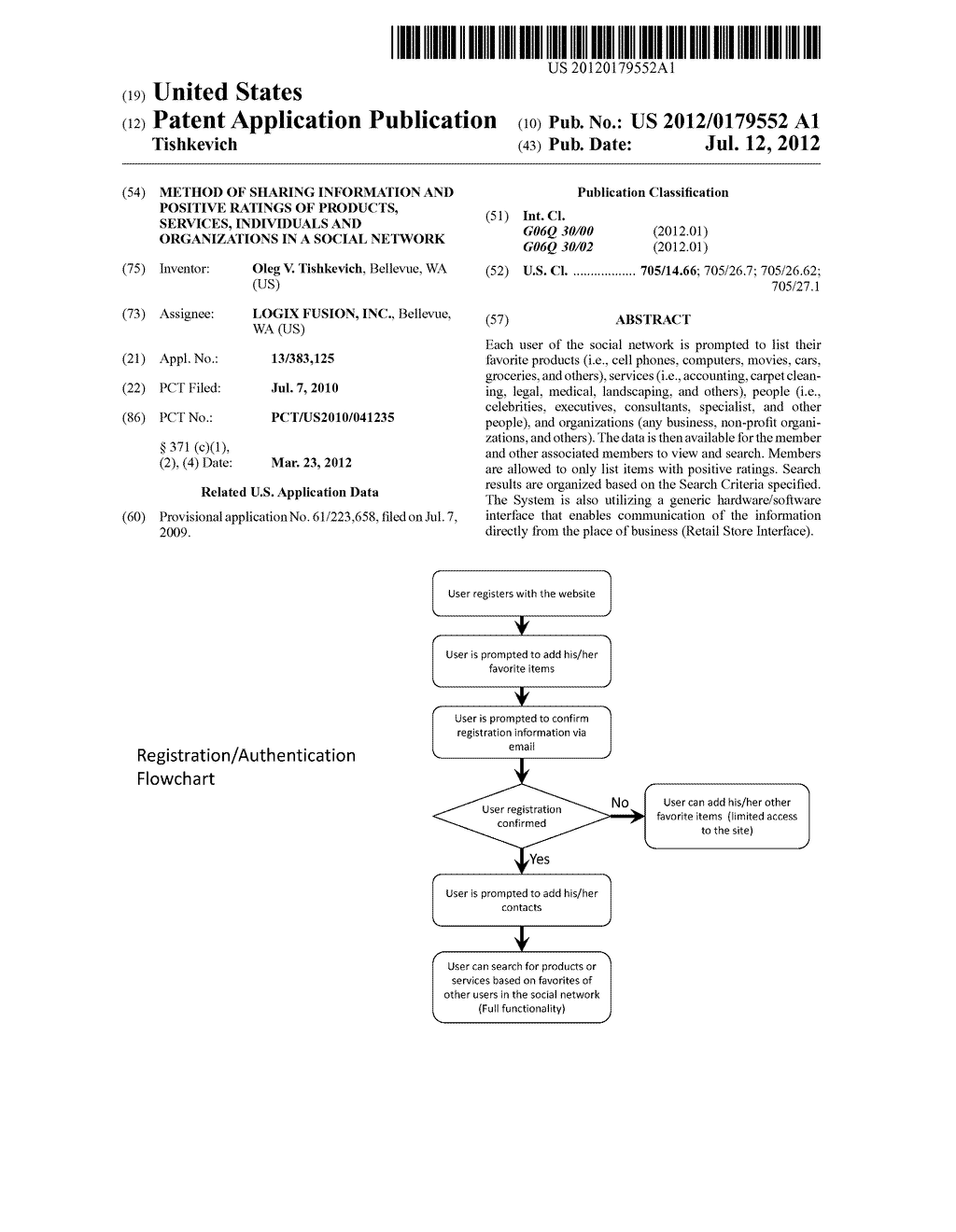 METHOD OF SHARING INFORMATION AND POSITIVE RATINGS OF PRODUCTS, SERVICES,     INDIVIDUALS AND ORGANIZATIONS IN A SOCIAL NETWORK - diagram, schematic, and image 01