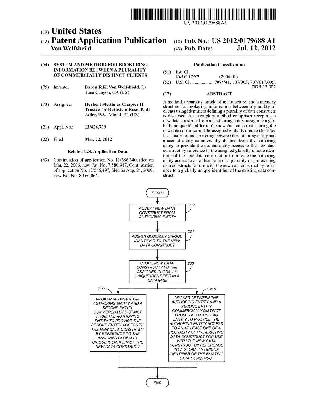 SYSTEM AND METHOD FOR BROKERING INFORMATION BETWEEN A PLURALITY OF     COMMERCIALLY DISTINCT CLIENTS - diagram, schematic, and image 01