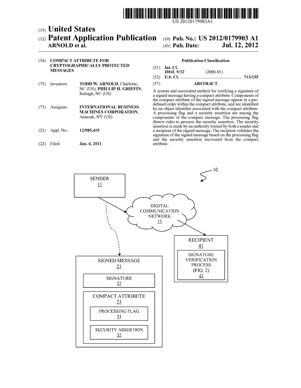 COMPACT ATTRIBUTE FOR CRYPTOGRAPHICALLY PROTECTED MESSAGES - diagram, schematic, and image 01