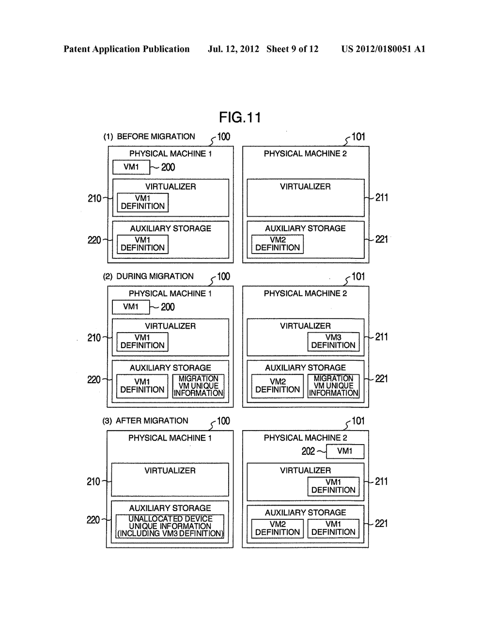 VIRTUAL MACHINE MIGRATION MANAGING METHOD, COMPUTER USING THE METHOD,     VIRTUALIZER USING THE METHOD AND COMPUTER SYSTEM USING THE METHOD - diagram, schematic, and image 10