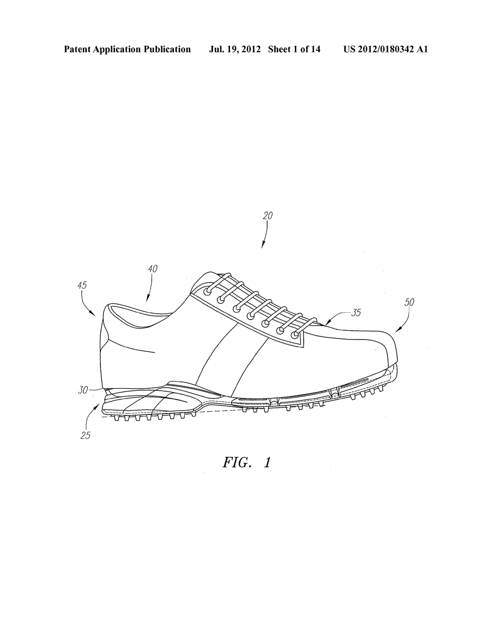 CHEMICALLY-TREATED OUTSOLE ASSEMBLY FOR A GOLF SHOE - diagram, schematic, and image 02