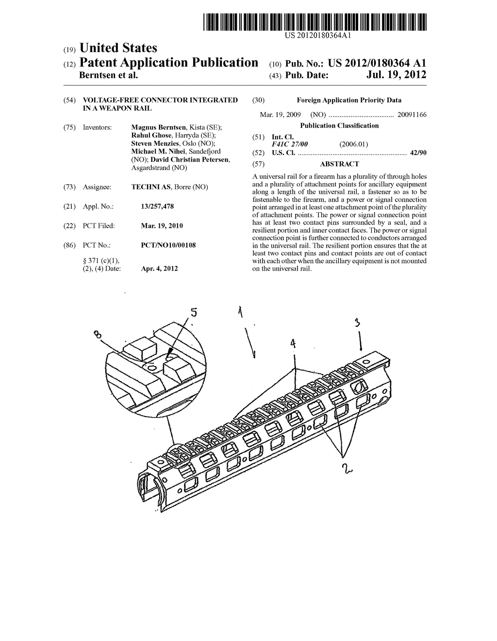 VOLTAGE-FREE CONNECTOR INTEGRATED IN A WEAPON RAIL - diagram, schematic, and image 01