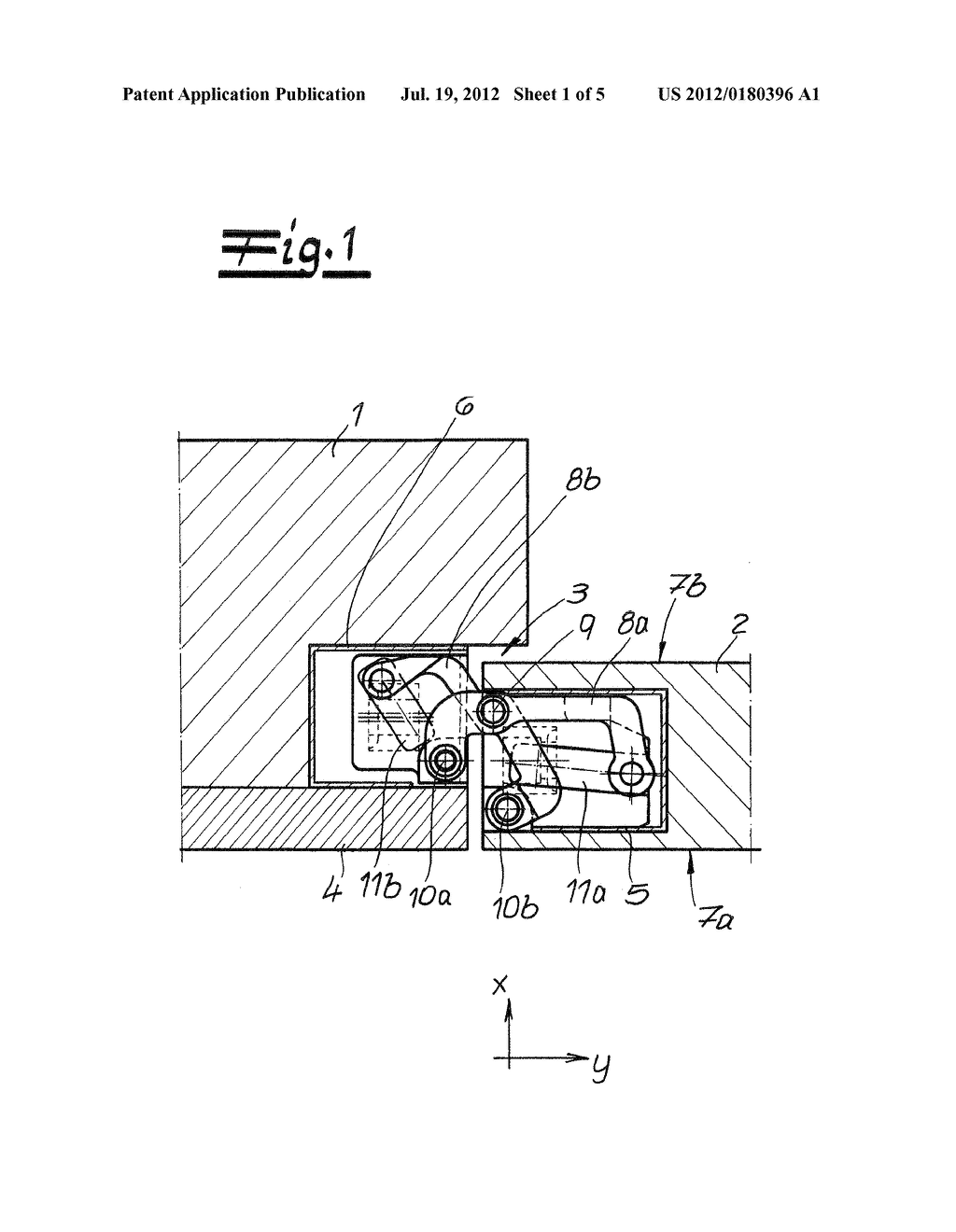 Door hinge for hidden placement between door frame and door leaf, and door     provided with the door hinge - diagram, schematic, and image 02