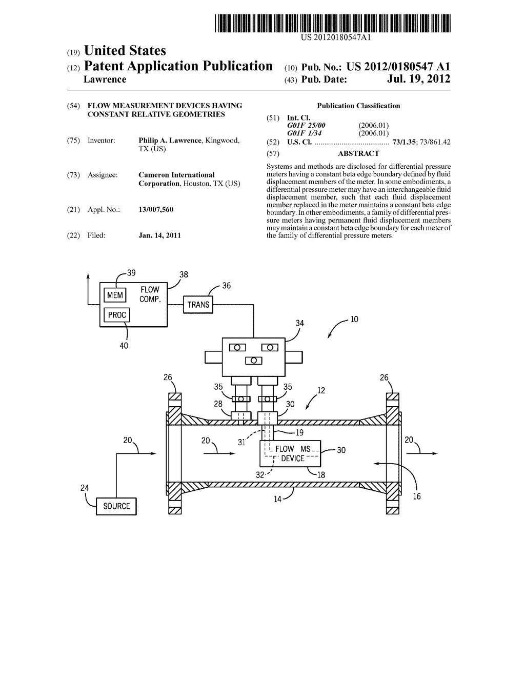 FLOW MEASUREMENT DEVICES HAVING CONSTANT RELATIVE GEOMETRIES - diagram, schematic, and image 01