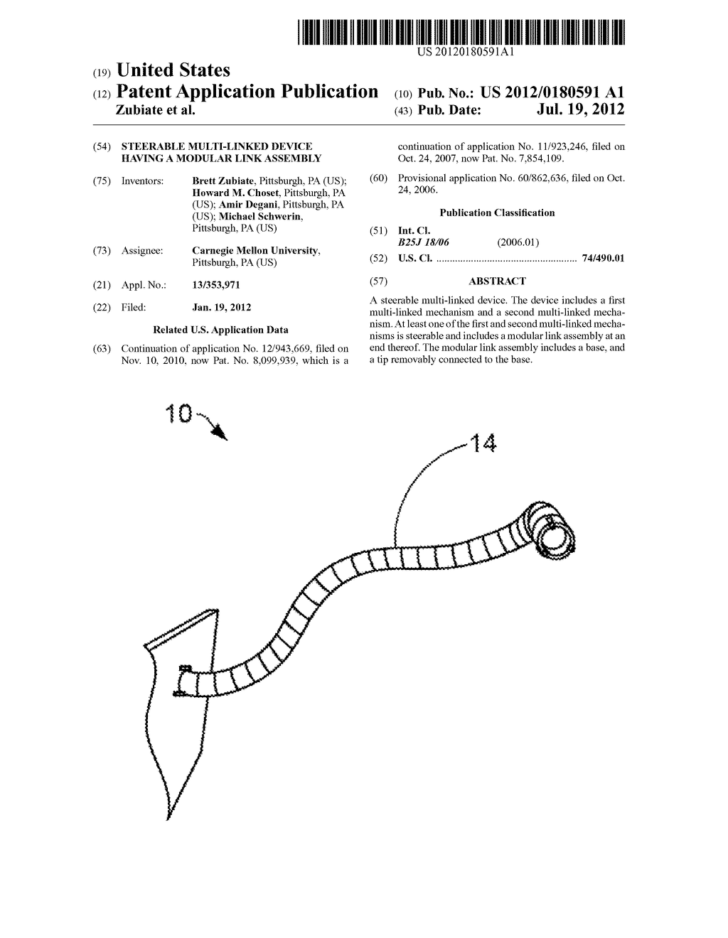 STEERABLE  MULTI-LINKED DEVICE HAVING A MODULAR LINK ASSEMBLY - diagram, schematic, and image 01