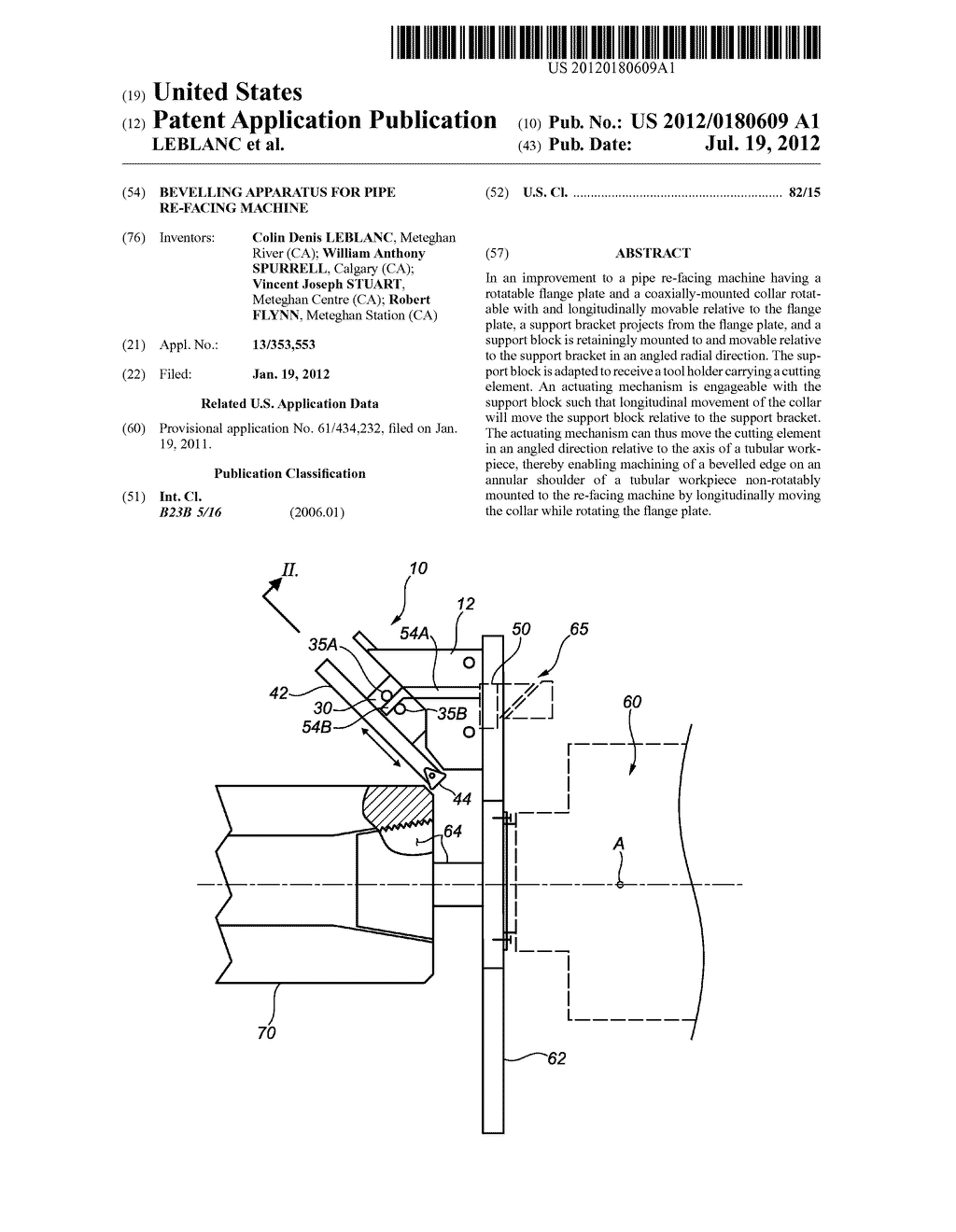 BEVELLING APPARATUS FOR PIPE RE-FACING MACHINE - diagram, schematic, and image 01