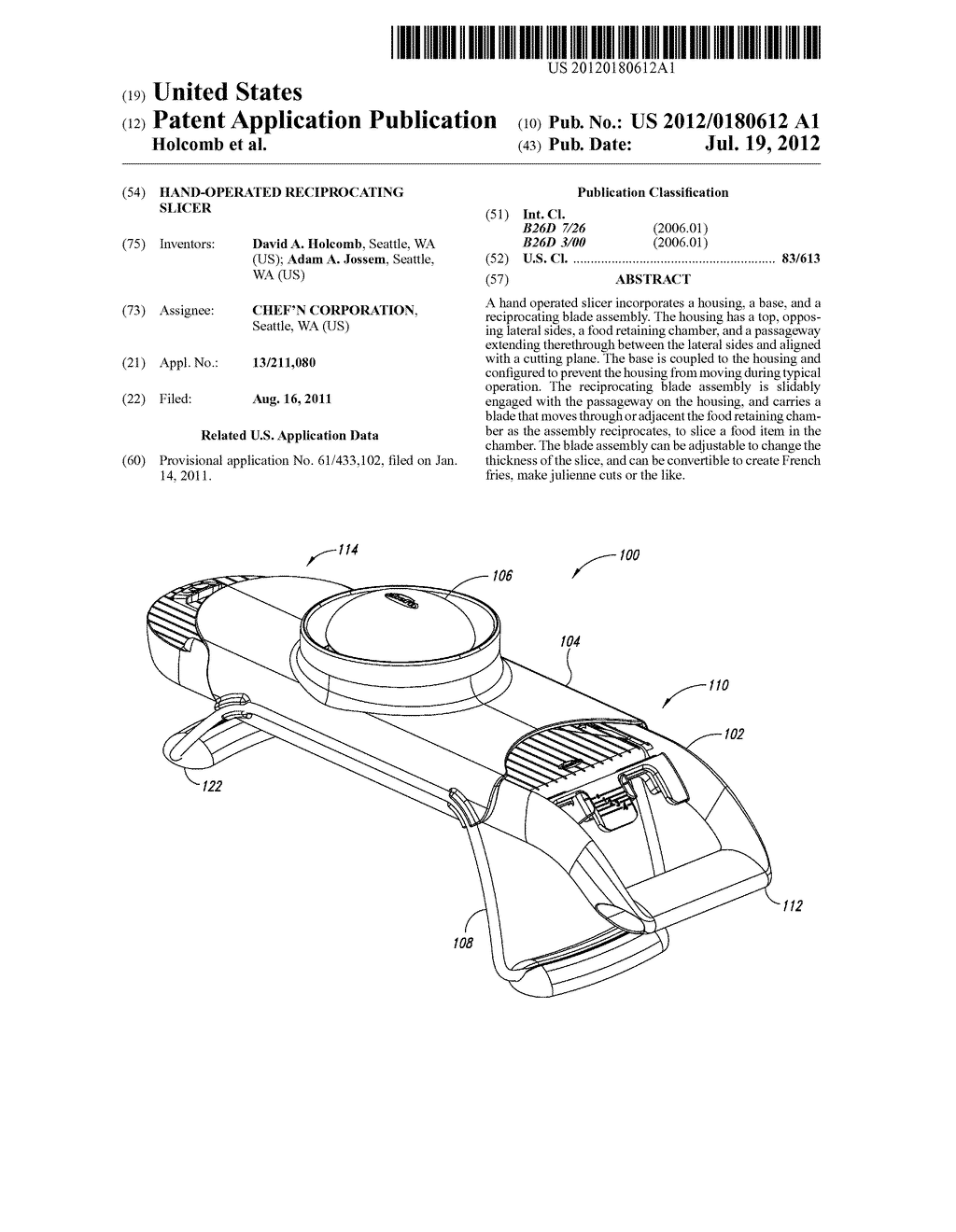 HAND-OPERATED RECIPROCATING SLICER - diagram, schematic, and image 01