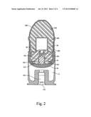 Forty millimeter caliber exercise bullet diagram and image