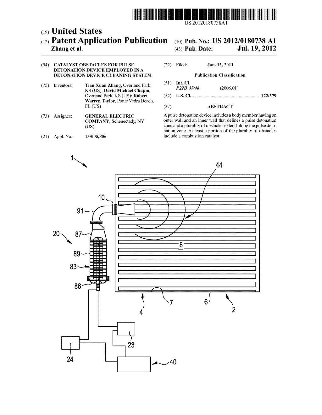 CATALYST OBSTACLES FOR PULSE DETONATION DEVICE EMPLOYED IN A DETONATION     DEVICE CLEANING SYSTEM - diagram, schematic, and image 01