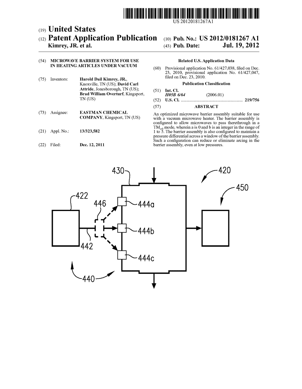 MICROWAVE BARRIER SYSTEM FOR USE IN HEATING ARTICLES UNDER VACUUM - diagram, schematic, and image 01