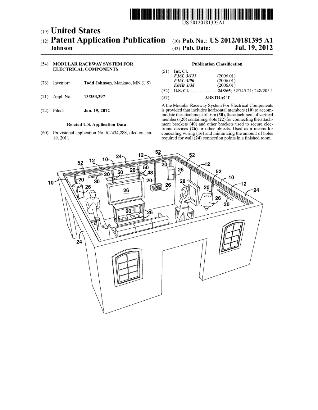 MODULAR RACEWAY SYSTEM FOR ELECTRICAL COMPONENTS - diagram, schematic, and image 01