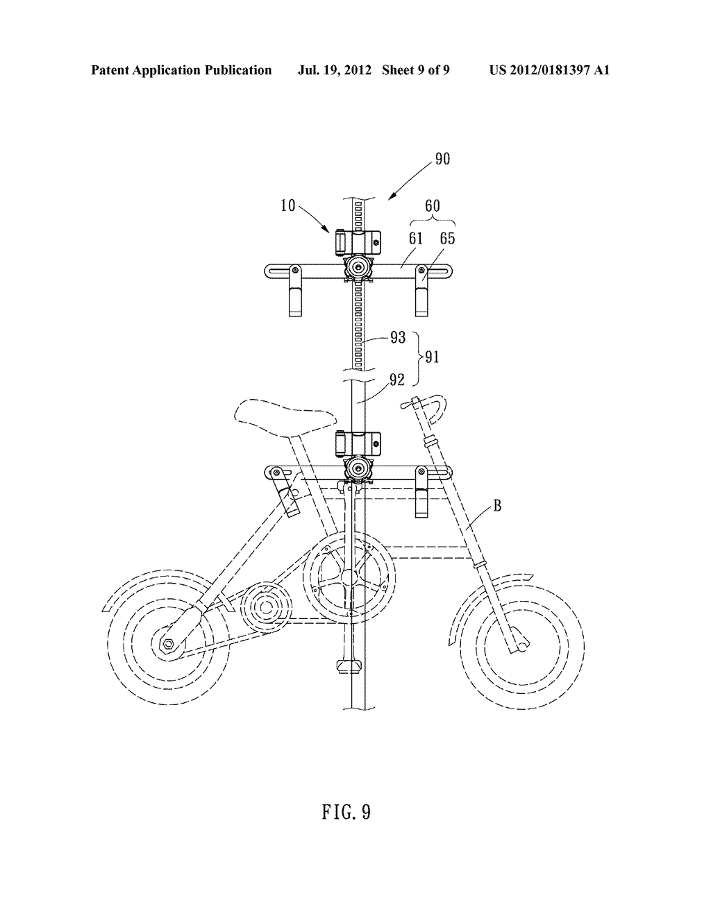 Apparatus for Displaying a Bicycle on a Post - diagram, schematic, and image 10