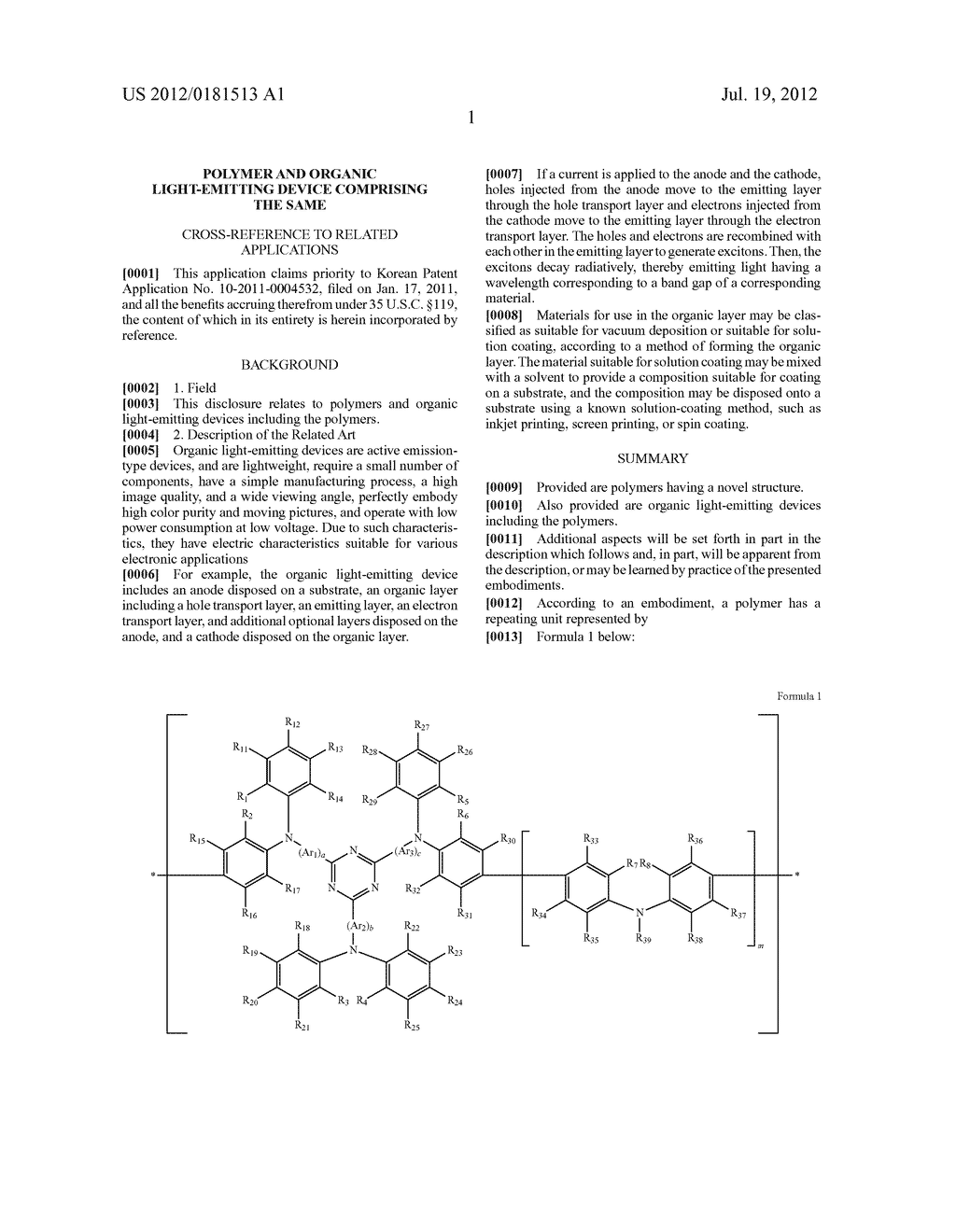 POLYMER AND ORGANIC LIGHT-EMITTING DEVICE COMPRISING THE SAME - diagram, schematic, and image 08