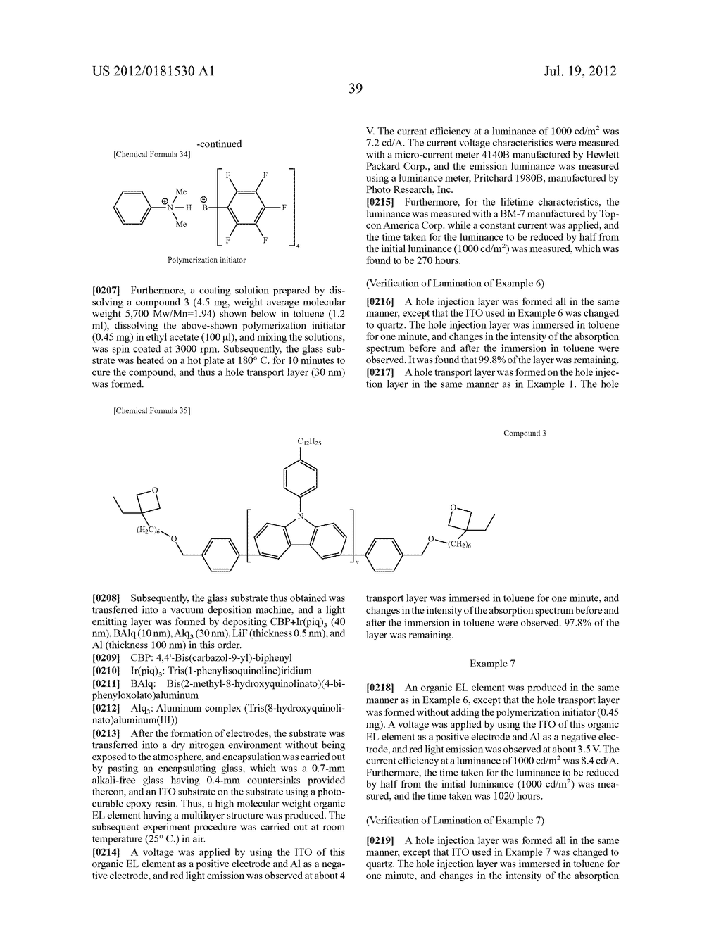 MATERIAL FOR ORGANIC ELECTRONICS, ORGANIC ELECTRONIC ELEMENT, ORGANIC     ELECTROLUMINESCENT ELEMENT, DISPLAY ELEMENT USING ORGANIC     ELECTROLUMINESCENT ELEMENT, ILLUMINATING DEVICE, AND DISPLAY DEVICE - diagram, schematic, and image 41