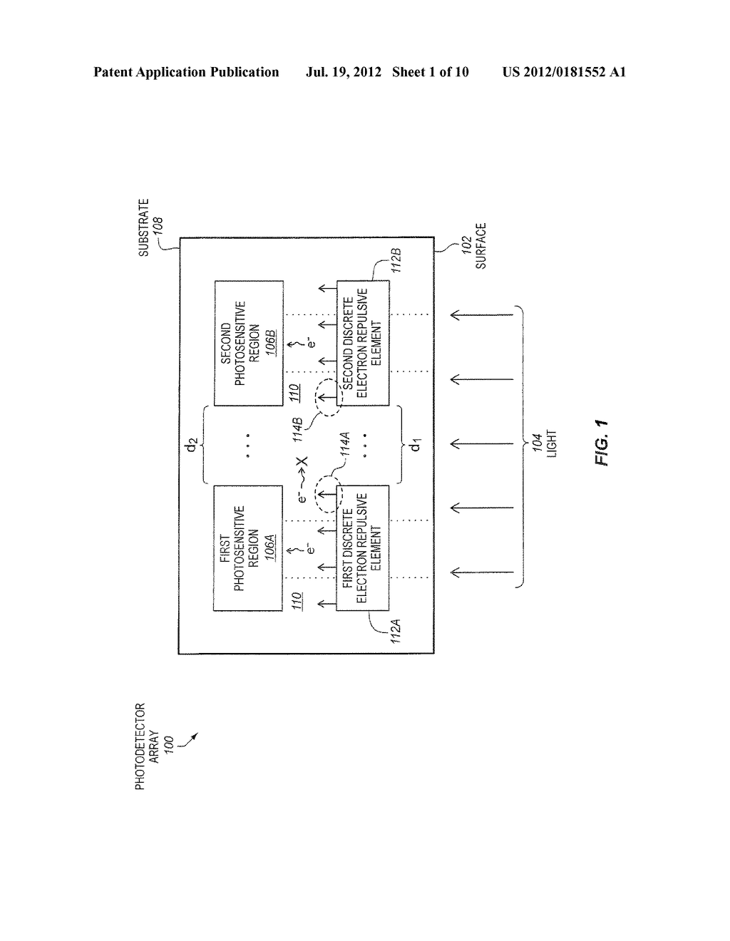 PHOTODETECTOR ARRAY HAVING ARRAY OF DISCRETE ELECTRON REPULSIVE ELEMENTS - diagram, schematic, and image 02