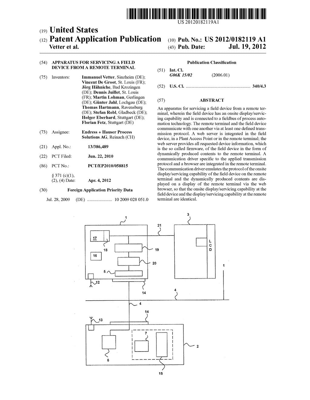 APPARATUS FOR SERVICING A FIELD DEVICE FROM A REMOTE TERMINAL - diagram, schematic, and image 01