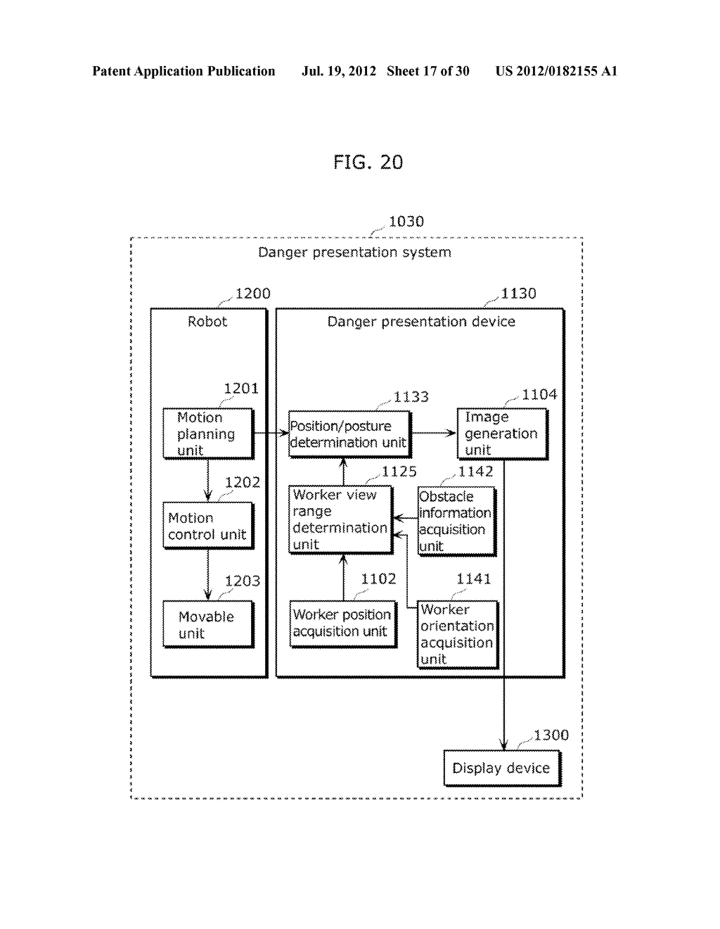 DANGER PRESENTATION DEVICE, DANGER PRESENTATION SYSTEM, DANGER     PRESENTATION METHOD AND PROGRAM - diagram, schematic, and image 18