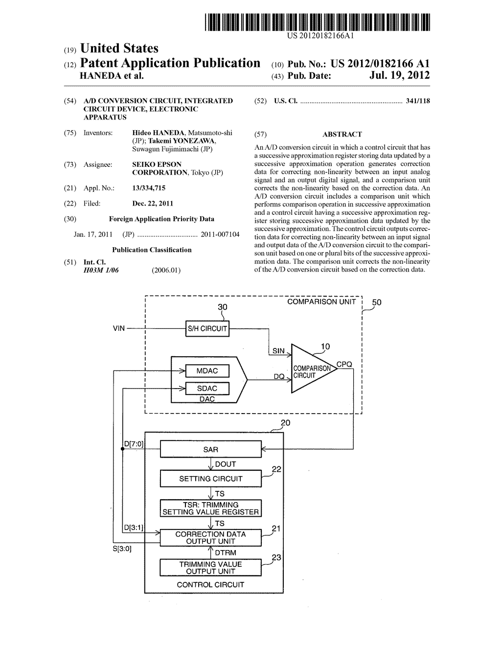 A/D CONVERSION CIRCUIT, INTEGRATED CIRCUIT DEVICE, ELECTRONIC APPARATUS - diagram, schematic, and image 01