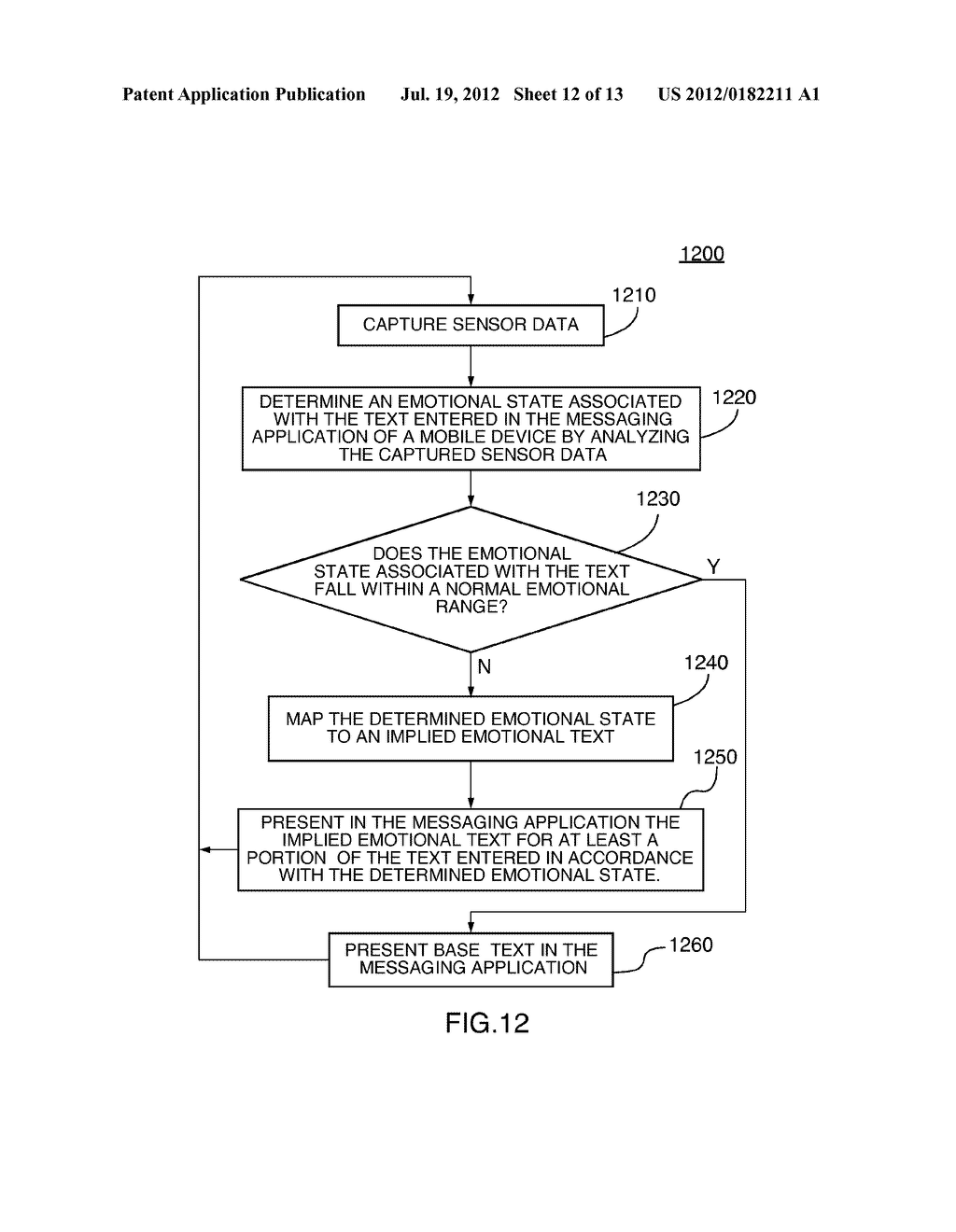 DEVICE  AND METHOD OF CONVEYING EMOTION IN A MESSAGING APPLICATION - diagram, schematic, and image 13