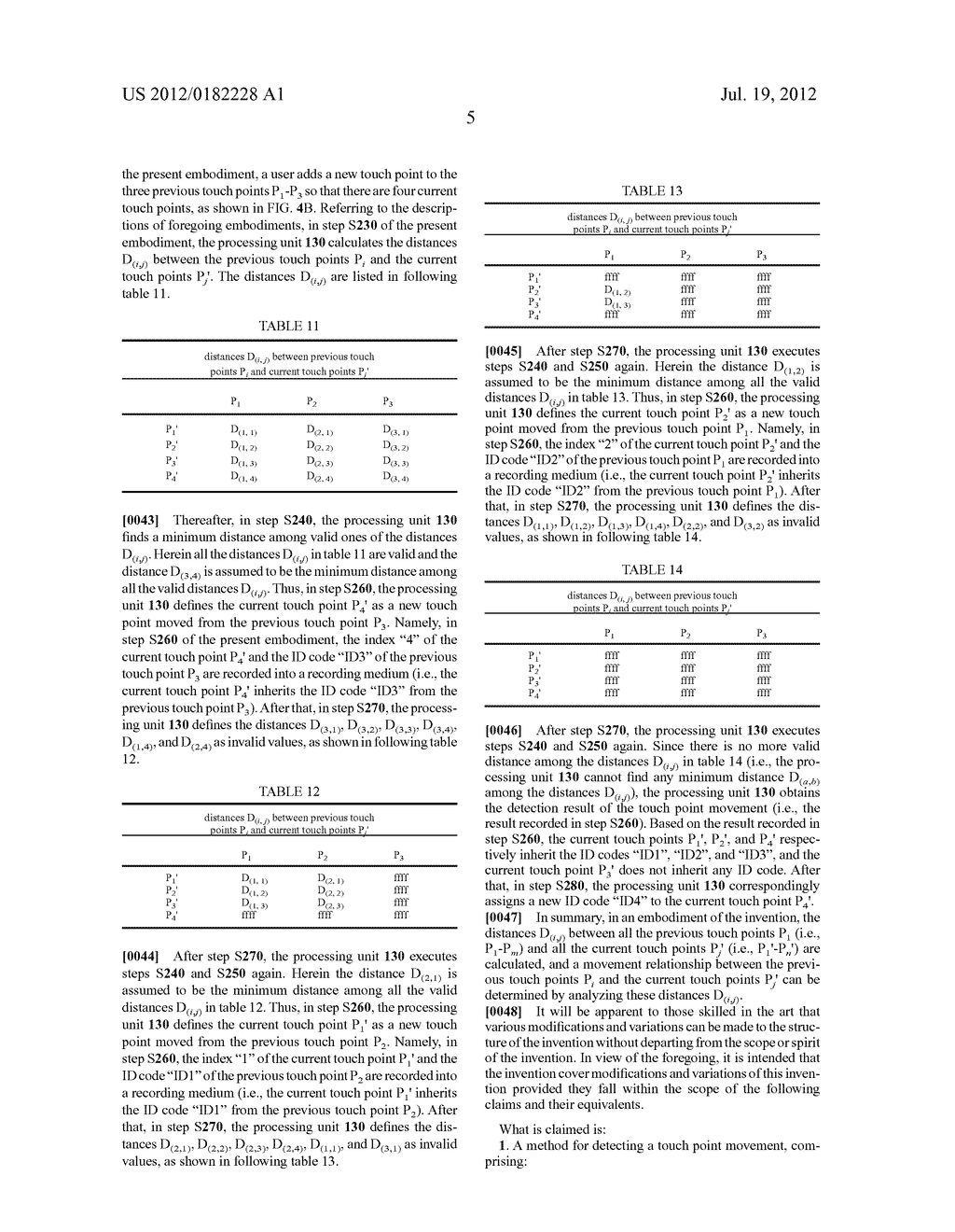 METHOD AND APPARATUS FOR DETECTING TOUCH POINT MOVEMENT - diagram, schematic, and image 10