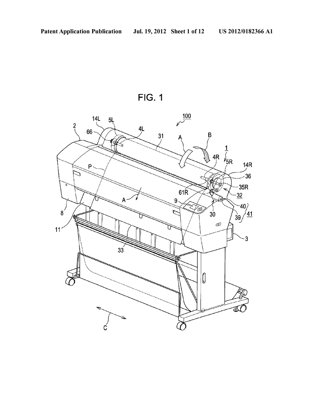 ROLL RECORDING MATERIAL TRANSPORT DEVICE AND RECORDING APPARATUS - diagram, schematic, and image 02