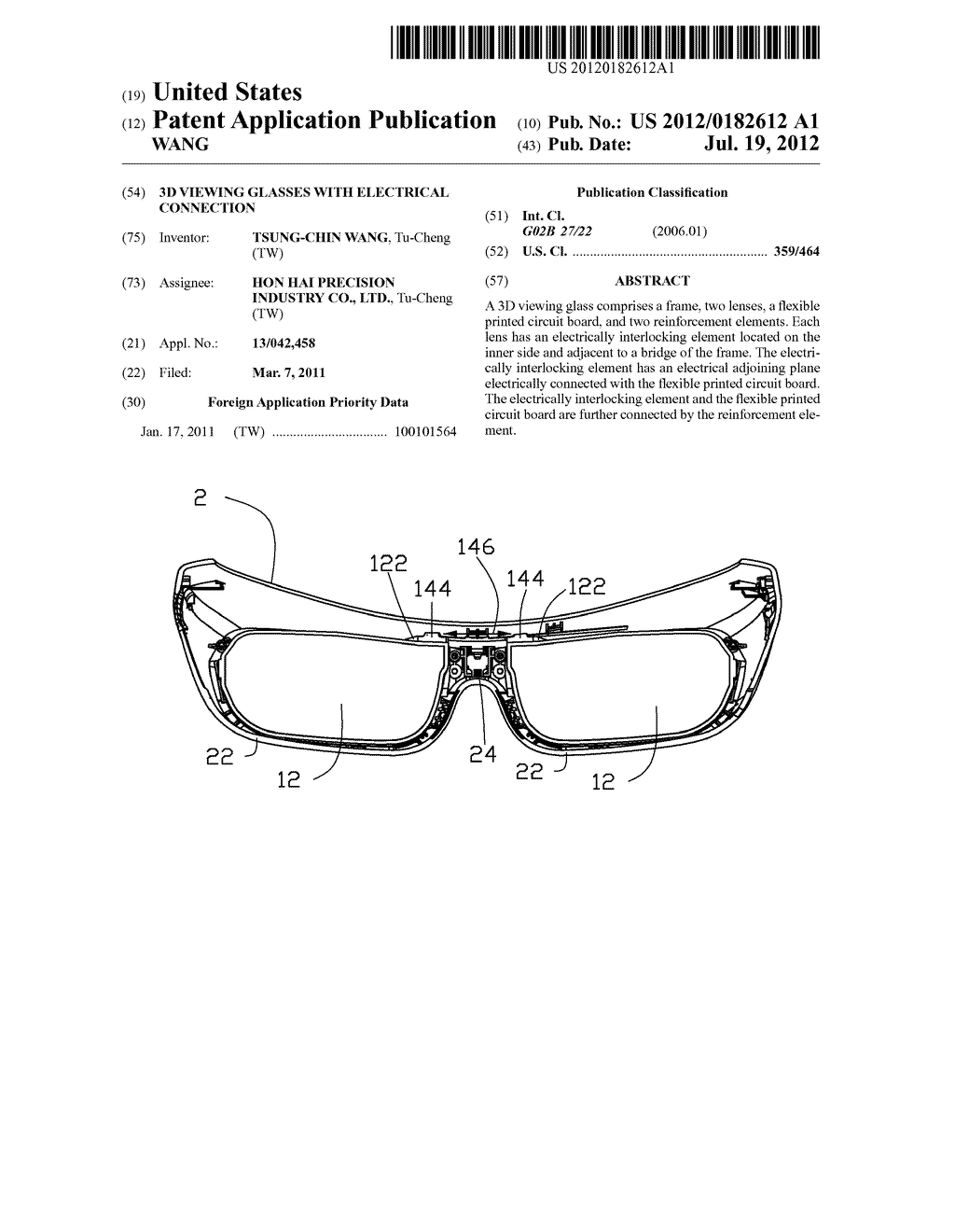 3D VIEWING GLASSES WITH ELECTRICAL CONNECTION - diagram, schematic, and image 01