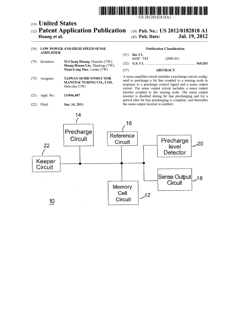 LOW POWER AND HIGH SPEED SENSE AMPLIFIER - diagram, schematic, and image 01