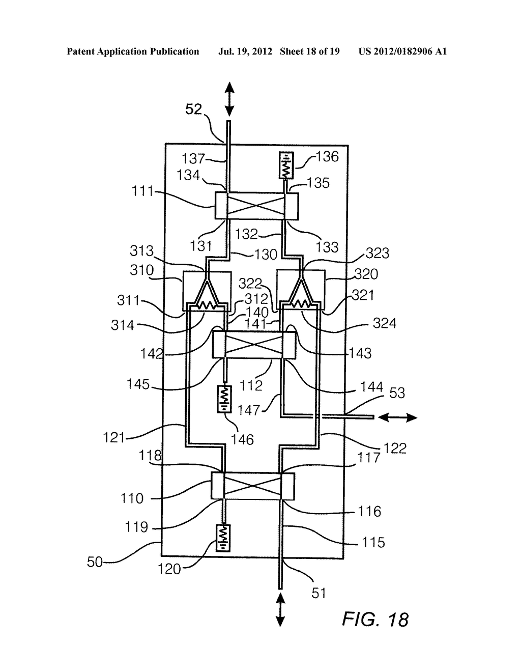 High isolation signal routing assembly for full duplex communication - diagram, schematic, and image 19