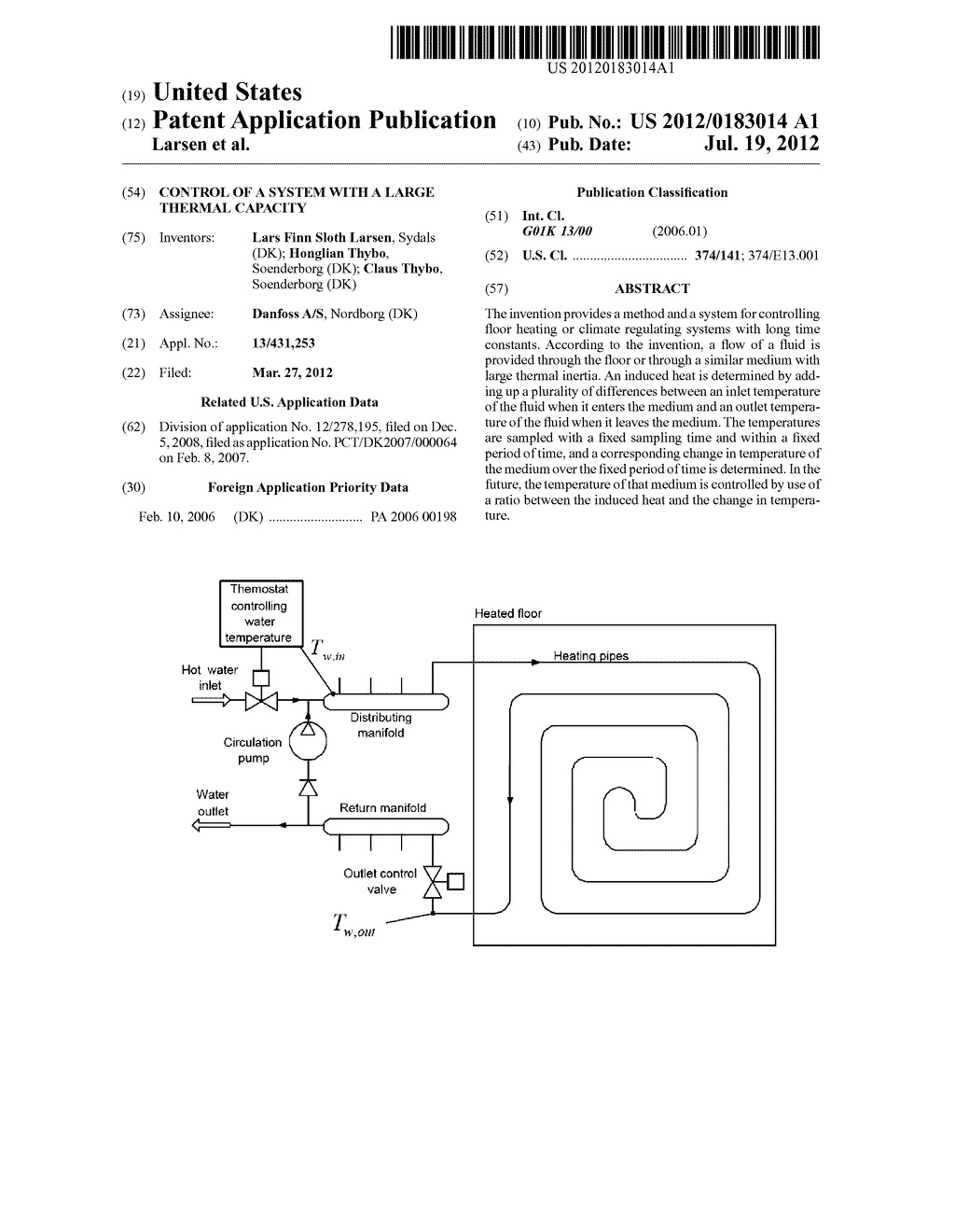 CONTROL OF A SYSTEM WITH A LARGE THERMAL CAPACITY - diagram, schematic, and image 01