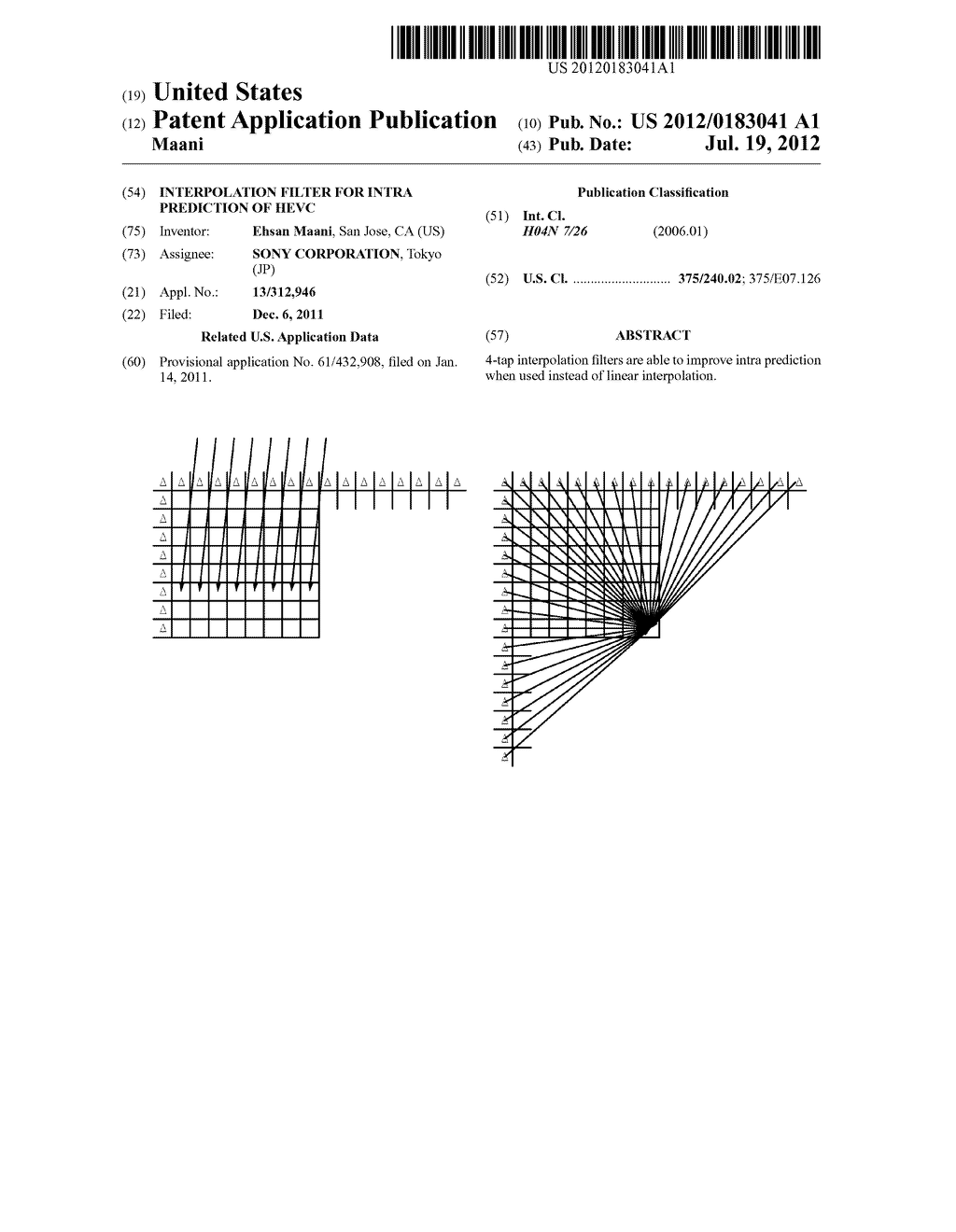 INTERPOLATION FILTER FOR INTRA PREDICTION OF HEVC - diagram, schematic, and image 01