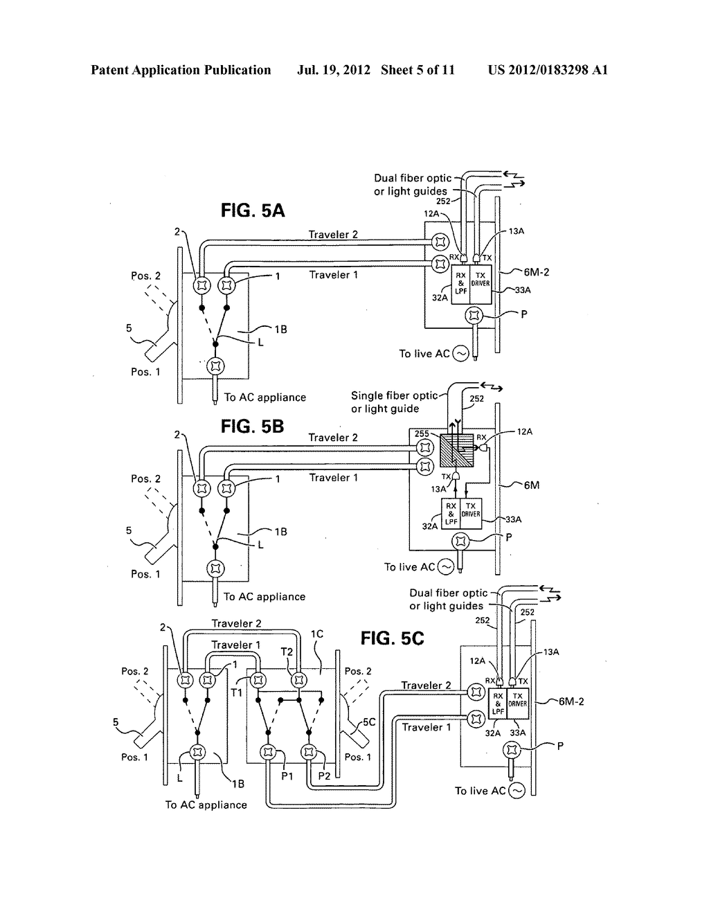 METHOD AND APPARATUS FOR CONNECTING AC POWERED SWITCHES, CURRENT SENSORS     AND CONTROL DEVICES VIA TWO WAY IR, FIBER OPTIC AND LIGHT GUIDE CABLES - diagram, schematic, and image 06