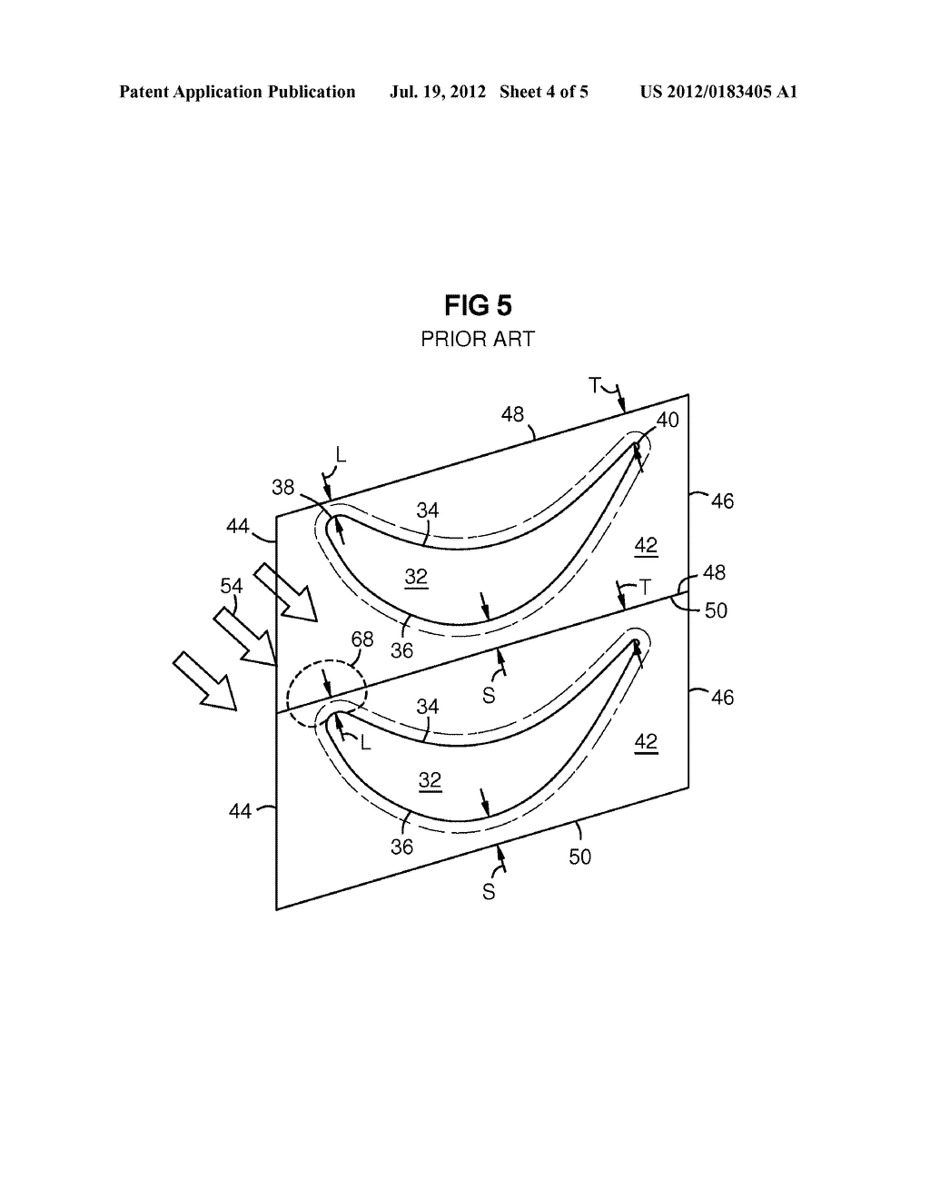 TURBINE BLADE WITH LATERALLY BIASED AIRFOIL AND PLATFORM CENTERS OF MASS - diagram, schematic, and image 05