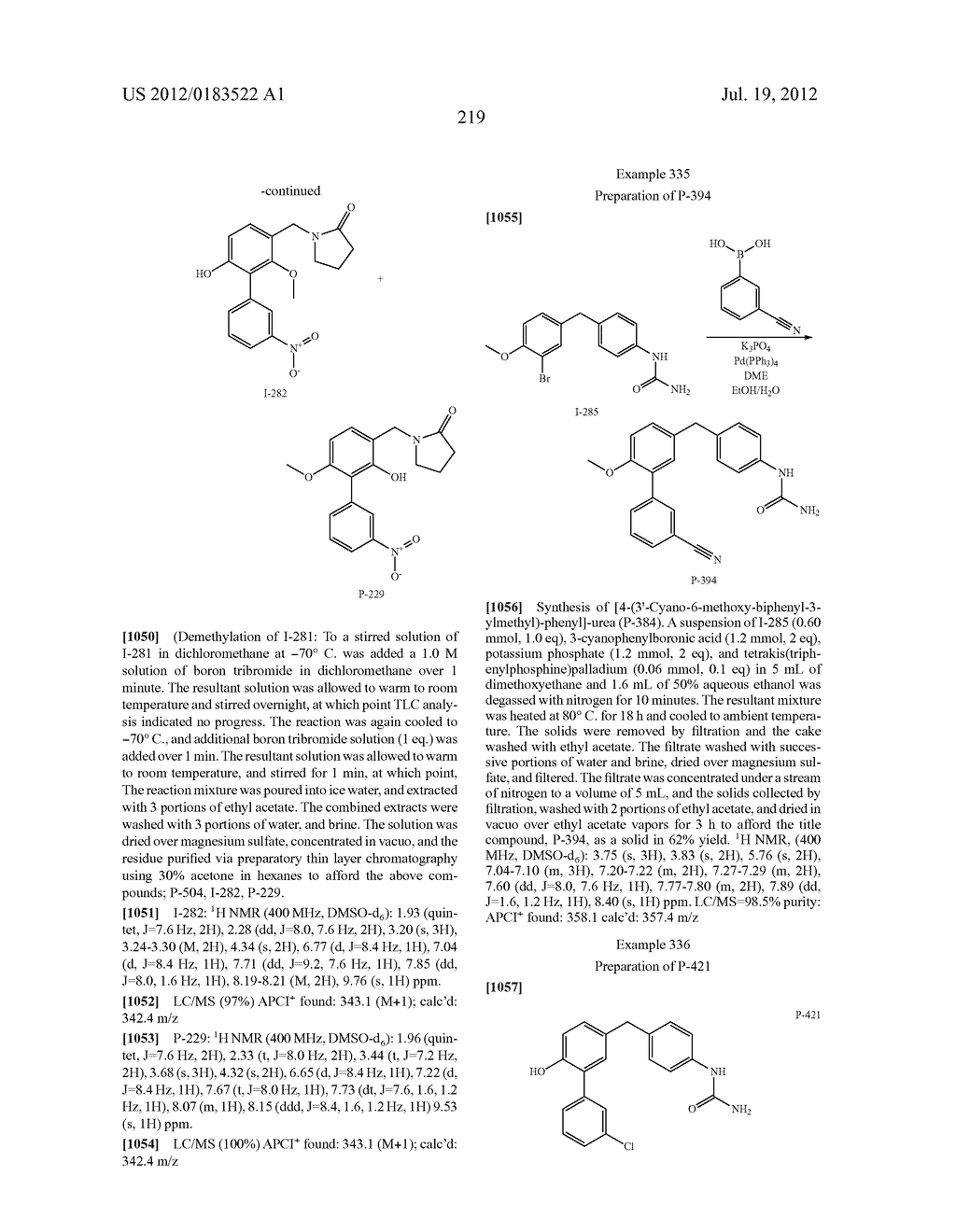 BIARYL PDE4 INHIBITORS FOR TREATING INFLAMMATORY, CARDIOVASCULAR AND CNS     DISORDERS - diagram, schematic, and image 220