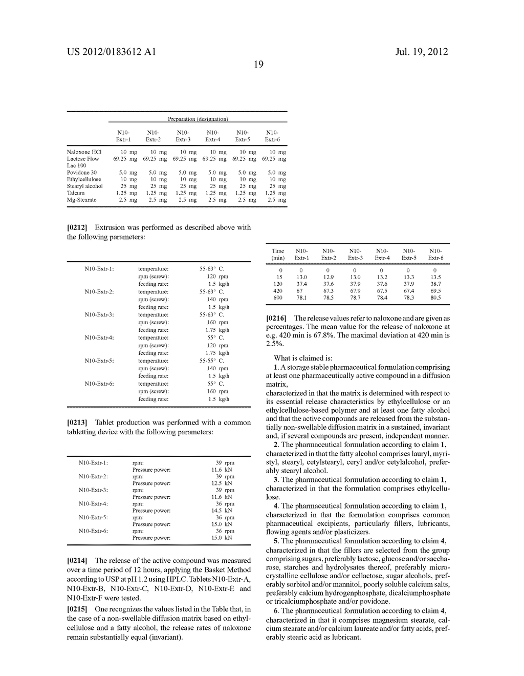 MATRIX FOR SUSTAINED, INVARIANT AND INDEPENDENT RELEASE OF ACTIVE     COMPOUNDS - diagram, schematic, and image 39