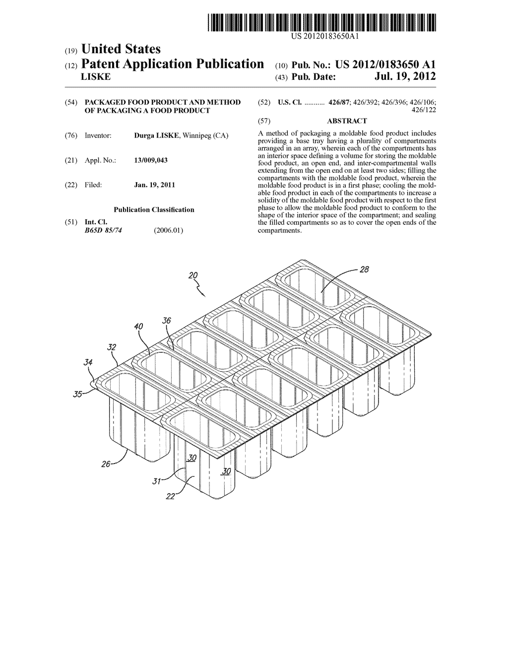 Packaged Food Product and Method of Packaging a Food Product - diagram, schematic, and image 01