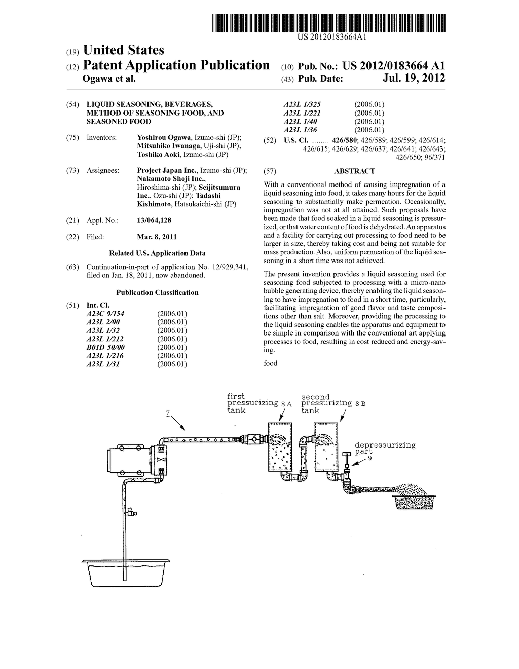 Liquid seasoning, beverages, method of seasoning food, and seasoned food - diagram, schematic, and image 01