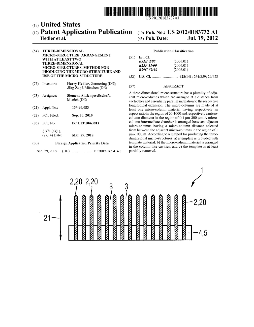 THREE-DIMENSIONAL MICRO-STRUCTURE, ARRANGEMENT WITH AT LEAST TWO     THREE-DIMENSIONAL MICRO-STRUCTURES, METHOD FOR PRODUCING THE     MICRO-STRUCTURE AND USE OF THE MICRO-STRUCTURE - diagram, schematic, and image 01