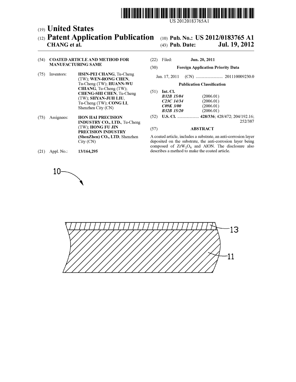 COATED ARTICLE AND METHOD FOR MANUFACTURING SAME - diagram, schematic, and image 01