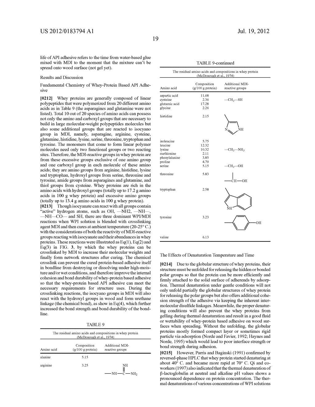 WHEY-PROTEIN BASED ENVIRONMENTALLY FRIENDLY WOOD ADHESIVES AND METHODS OF     PRODUCING AND USING THE SAME - diagram, schematic, and image 35