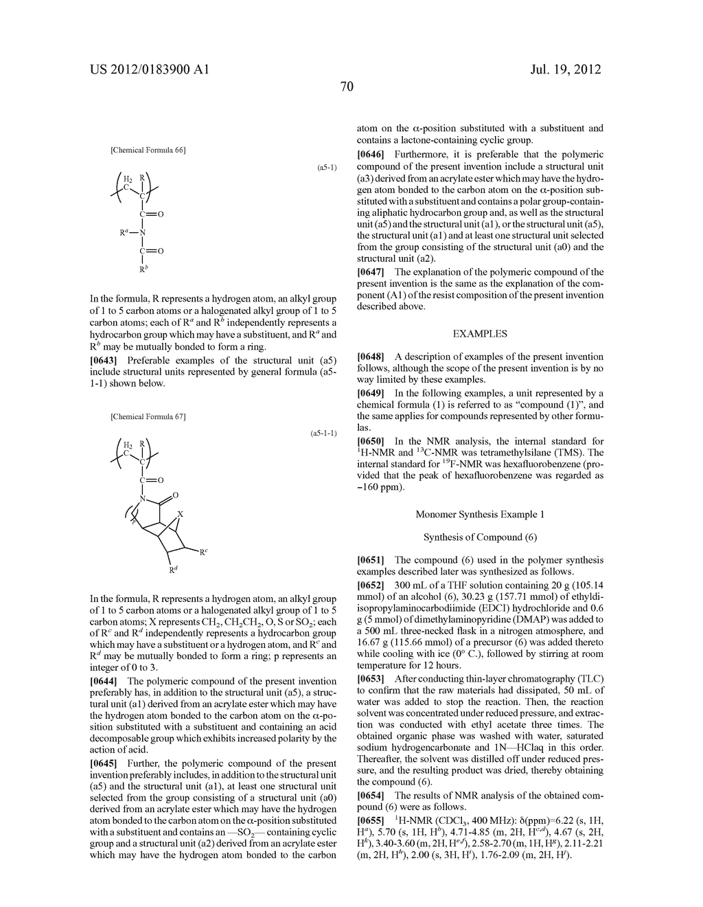 RESIST COMPOSITION, METHOD OF FORMING RESIST PATTERN AND POLYMERIC     COMPOUND - diagram, schematic, and image 71