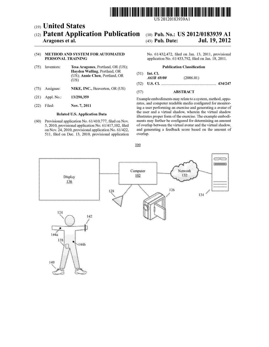 METHOD AND SYSTEM FOR AUTOMATED PERSONAL TRAINING - diagram, schematic, and image 01