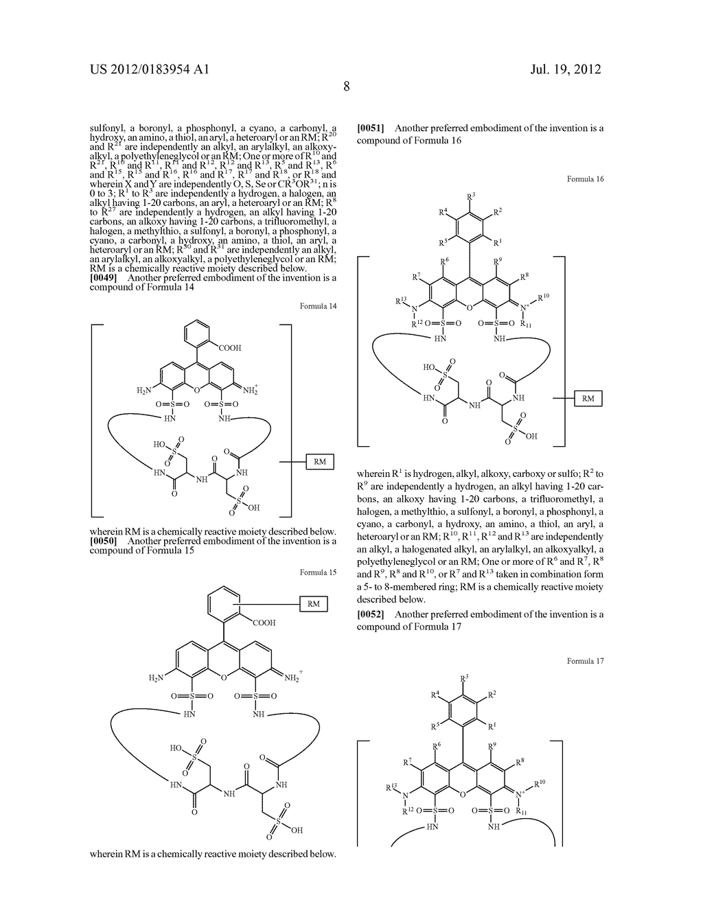 LUMINESCENT DYES WITH A WATER-SOLUBLE INTRAMOLECULAR BRIDGE AND THEIR     BIOLOGICAL CONJUGATES - diagram, schematic, and image 19