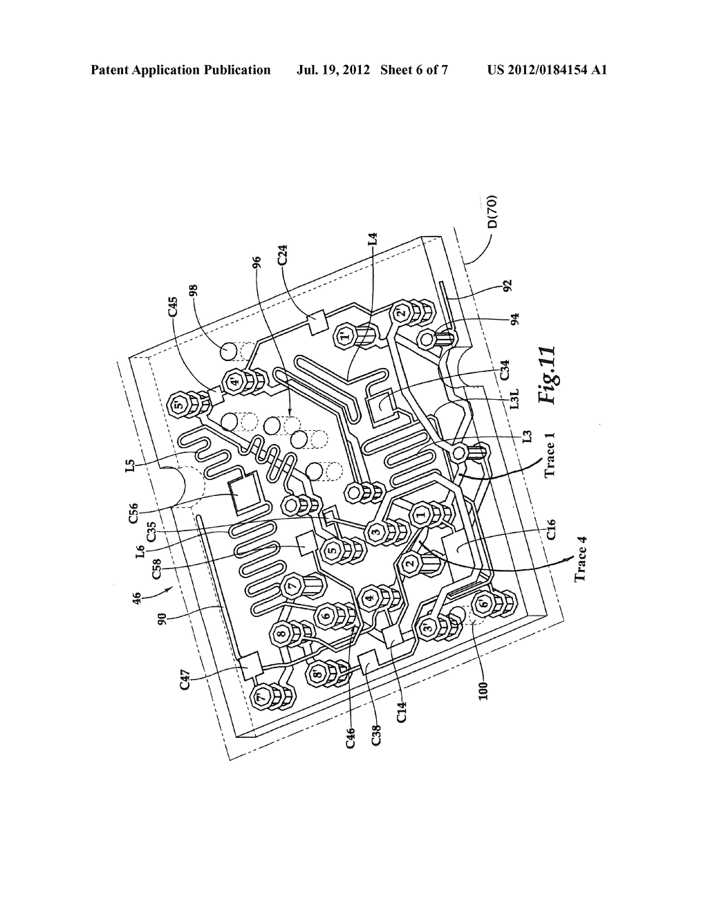 Method and System for Improving Crosstalk Attenuation Within a Plug/Jack     Connection and Between Nearby Plug/Jack Combinations - diagram, schematic, and image 07